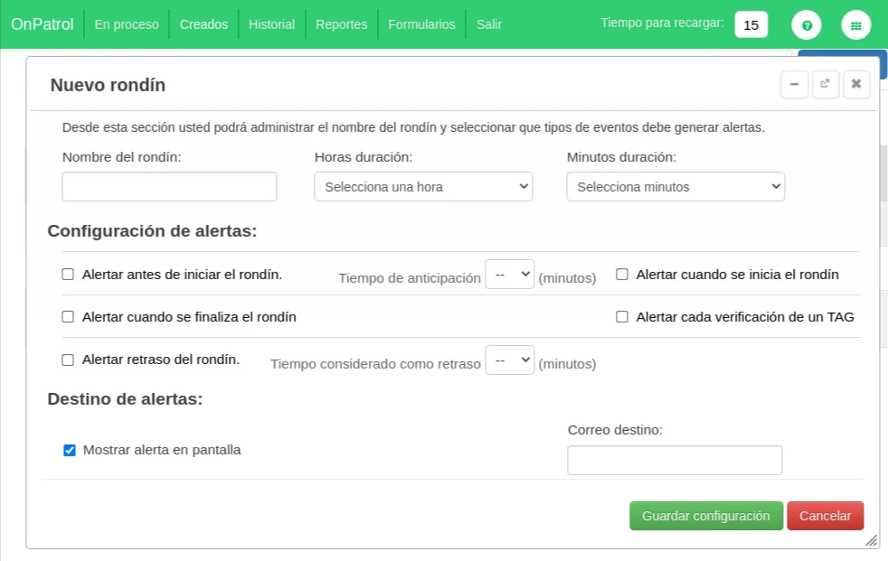 Programación de rondas